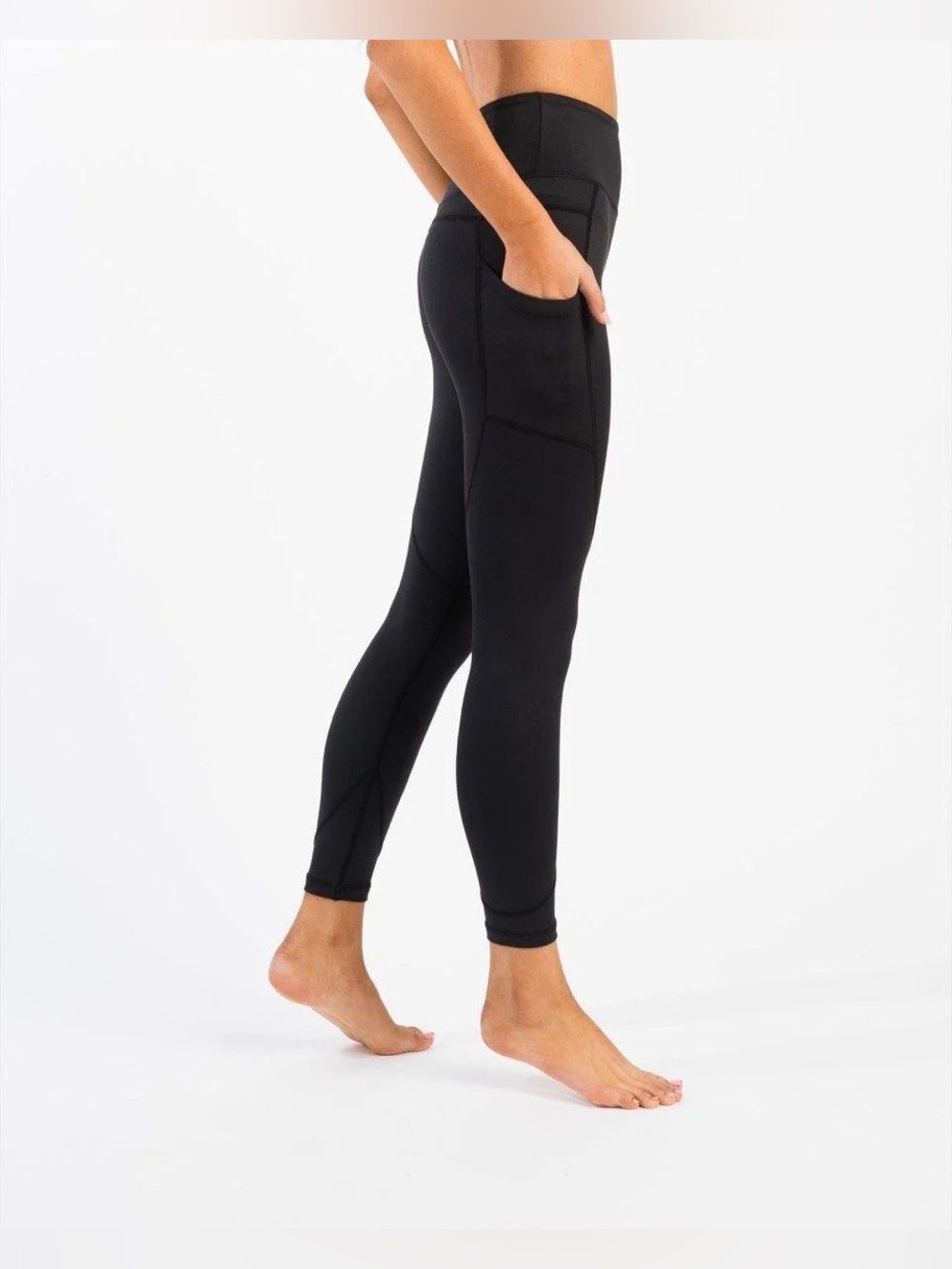 ZYIA Active Black Pocket Light n Tight Hi-Rise 7/8 Leggings NWT 8-10